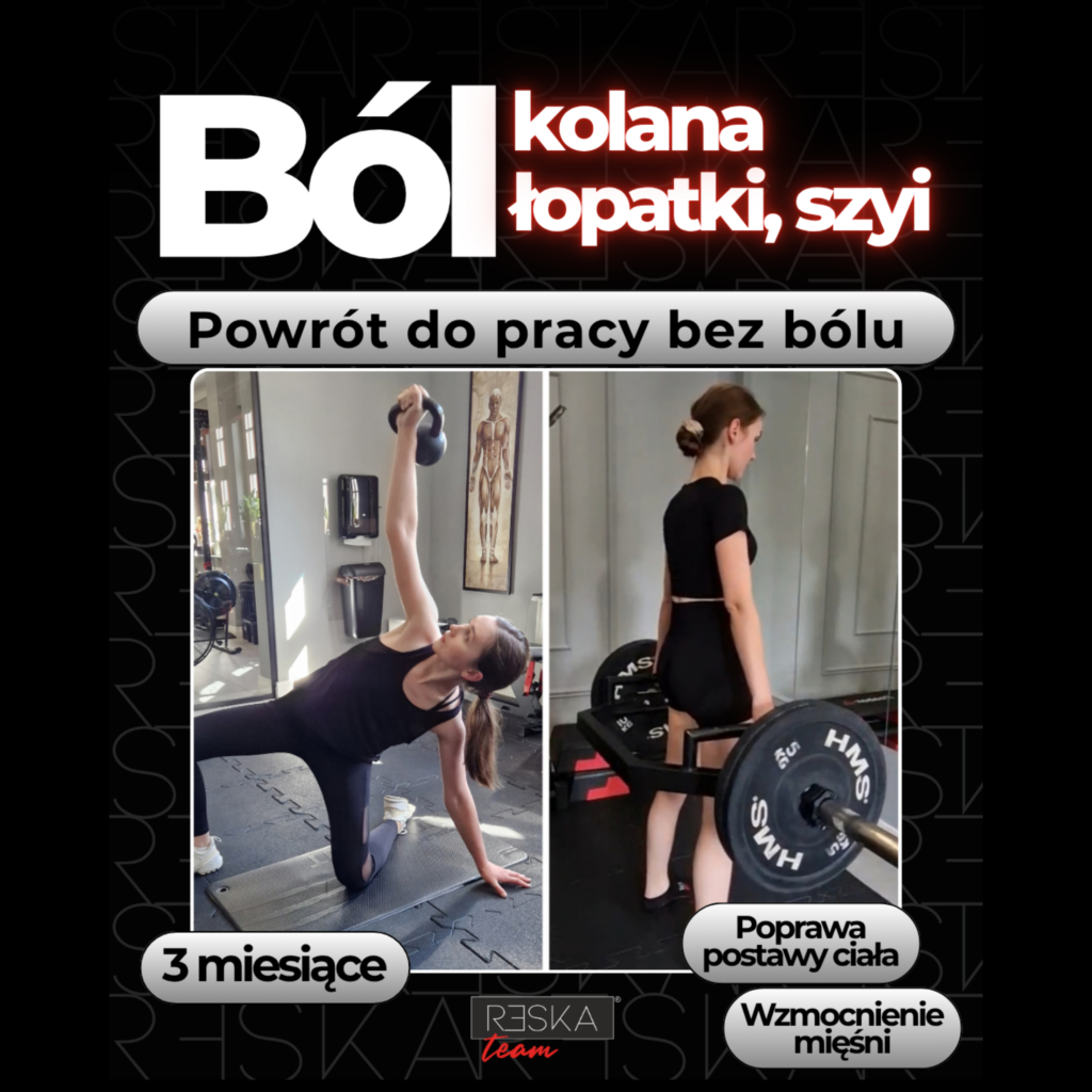 Trening medyczny Wrocław – ćwiczenia Oli na ból kolana i łopatki
